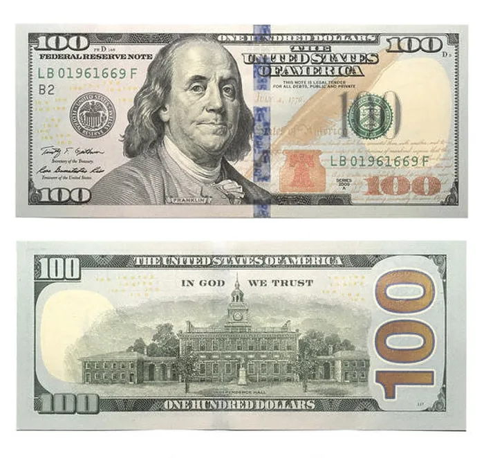 Framed Print : New 100 US dollar banknotes Framed Print : New 100 US dollar banknotes