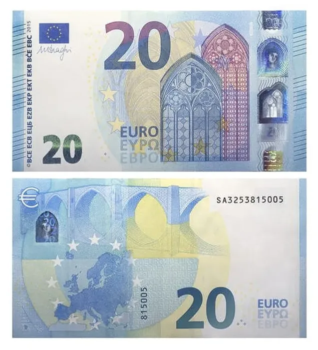 Framed Print : New banknote 20 Euro, 2015