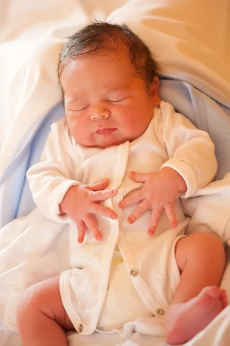 Framed Print : New born baby boy sleeping Framed Print : New born baby boy sleeping