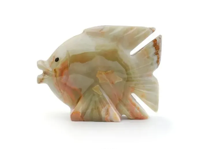 Framed Print : New onyx stone model of fish isolated on white Framed Print : New onyx stone model of fish isolated on white