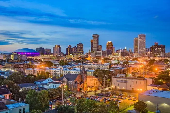 Framed Print : New Orleans, Louisiana downtown city skyline Framed Print : New Orleans, Louisiana downtown city skyline