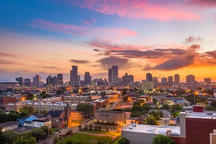 Framed Print : New Orleans, Louisiana downtown city skyline Framed Print : New Orleans, Louisiana downtown city skyline