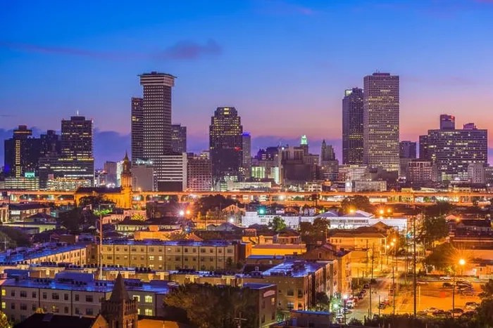 Framed Print : New Orleans, Louisiana downtown city skyline Framed Print : New Orleans, Louisiana downtown city skyline