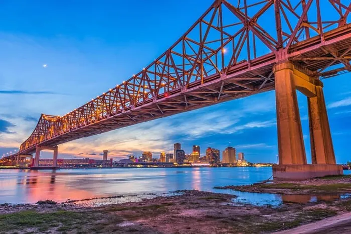 Framed Print : New Orleans, Louisiana, USA at Crescent City Connection Bridge over the Mississippi River Framed Print : New Orleans, Louisiana, USA at Crescent City Connection Bridge over the Mississippi River