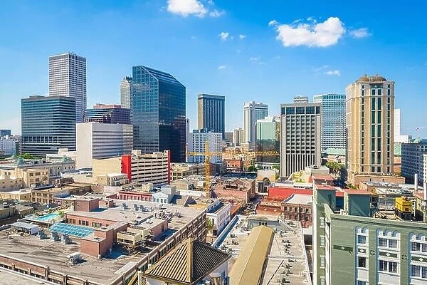 New Orleans, Louisiana, USA downtown rooftop city skyline in the afternoon