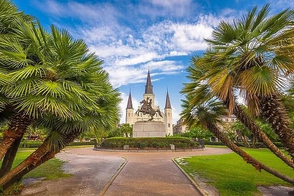 New Orleans, Louisiana, USA at Jackson Square and St. Louis Cathedral