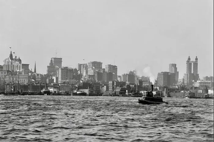 Framed Print : New York City skyline from East River 1900 Framed Print : New York City skyline from East River 1900