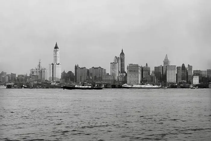 Framed Print : New York City skyline from New Jersey, New York 1910 Framed Print : New York City skyline from New Jersey, New York 1910