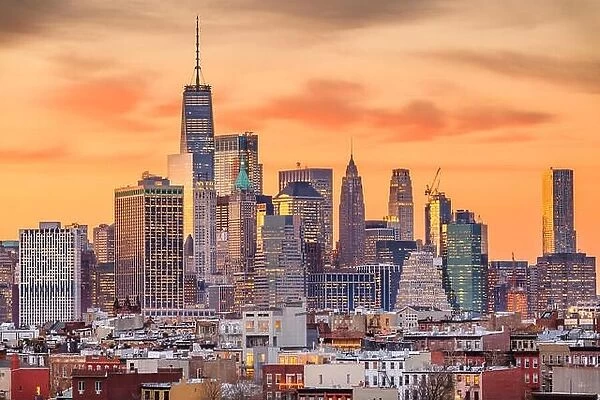 New York City, USA downtown Manhattan skyline