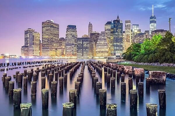 New York City, USA skyline at night
