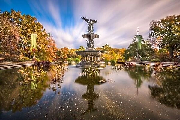 New York, New York, USA at Bethesda Terrace in Central Park during autumn season