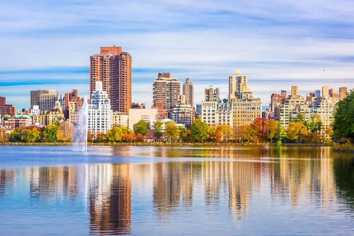 Framed Print : New York, New York, USA at Central Park and reservoir in autumn season Framed Print : New York, New York, USA at Central Park and reservoir in autumn season