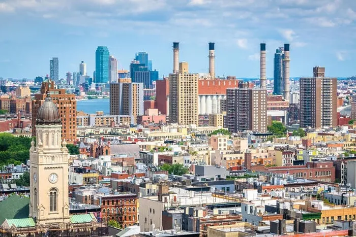 Framed Print : New York, New York, USA cityscape over the Lower East Side towards the East River and Queens Framed Print : New York, New York, USA cityscape over the Lower East Side towards the East River and Queens