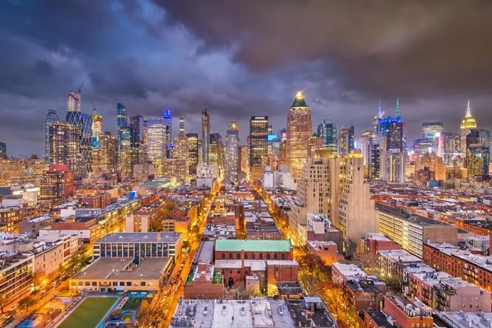 Framed Print : New York, New York, USA cityscape in Manhattan at twilight Framed Print : New York, New York, USA cityscape in Manhattan at twilight