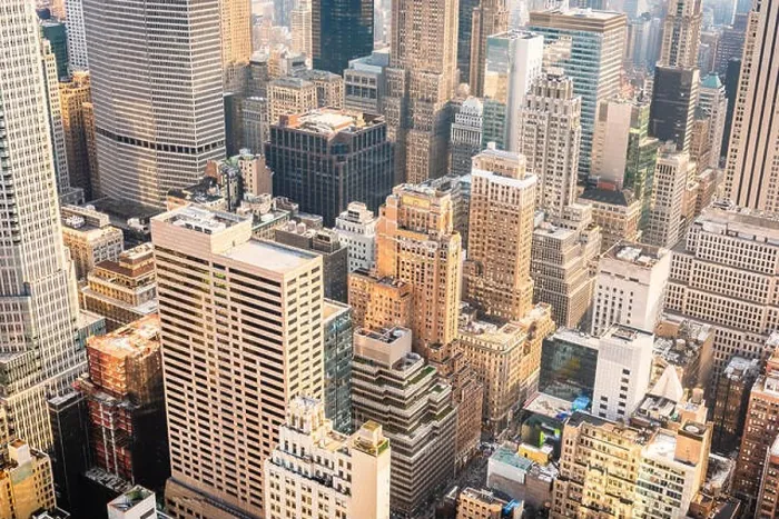 Framed Print : New York, New York, USA midtown manhattan rooftop cityscape