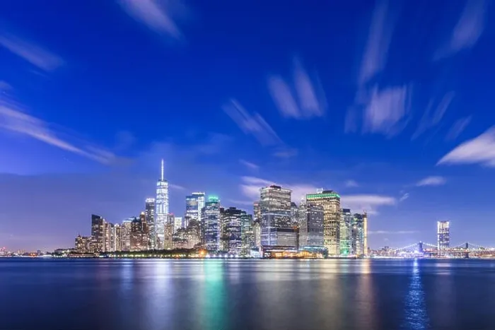 Framed Print : New York, New York, USA skyline on the bay at twilight from Governor's Island Framed Print : New York, New York, USA skyline on the bay at twilight from Governor's Island