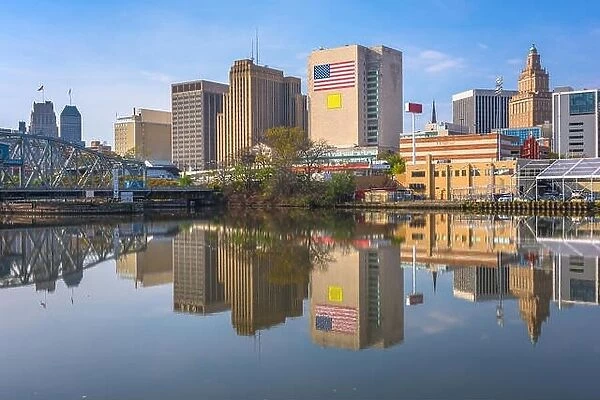 Newark, New Jersey, USA skyline on the Passaic River