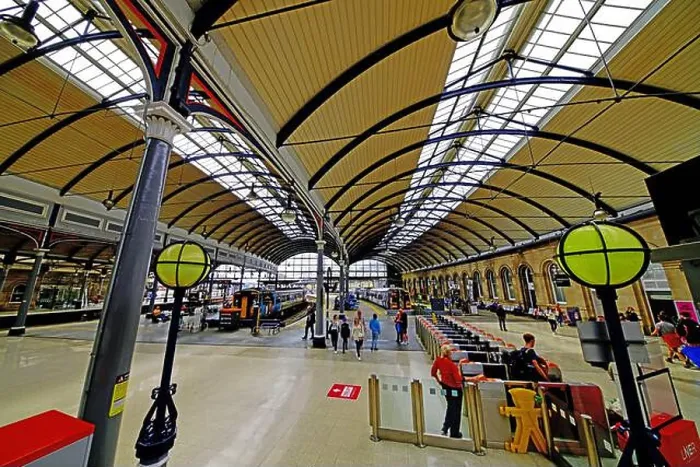 Framed Print : Newcastle Central Rail Station with Northern Rail local service trains and empty mainline track Framed Print : Newcastle Central Rail Station with Northern Rail local service trains and empty mainline track