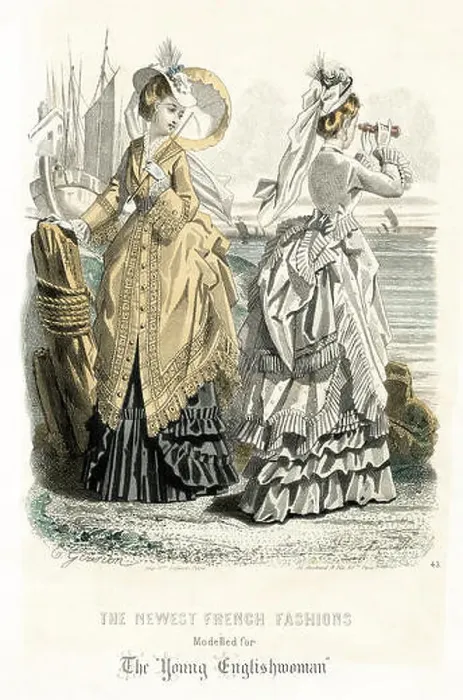 Framed Print : The newest French fashions modelled for The Young Englishwoman Framed Print : The newest French fashions modelled for The Young Englishwoman