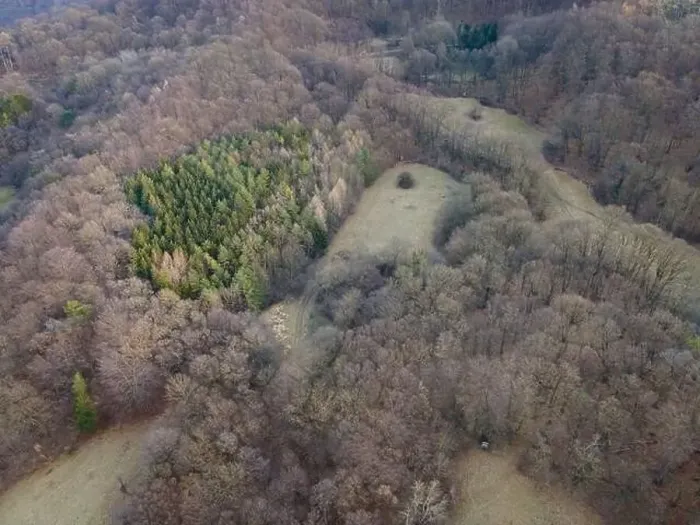 Framed Print : nice aerial drone image of the Vienna Woods in January in the afternoon Framed Print : nice aerial drone image of the Vienna Woods in January in the afternoon