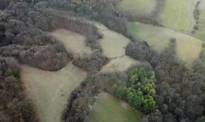 Framed Print : nice aerial drone image of the Vienna Woods in January in the afternoon Framed Print : nice aerial drone image of the Vienna Woods in January in the afternoon