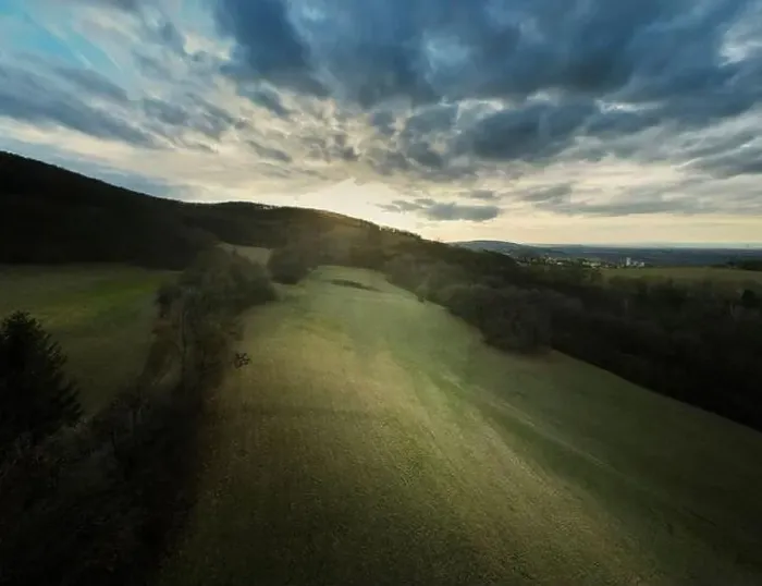 Framed Print : nice aerial drone image of the Vienna Woods in January in the afternoon Framed Print : nice aerial drone image of the Vienna Woods in January in the afternoon