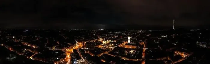 Framed Print : Night cityscape of old European city Framed Print : Night cityscape of old European city