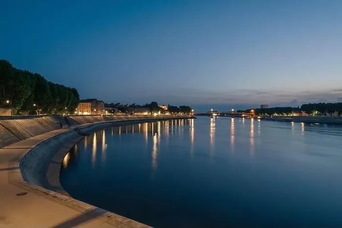 Framed Print : Night panoramic view of the French city, Arles on the River Rhône at night Framed Print : Night panoramic view of the French city, Arles on the River Rhône at night