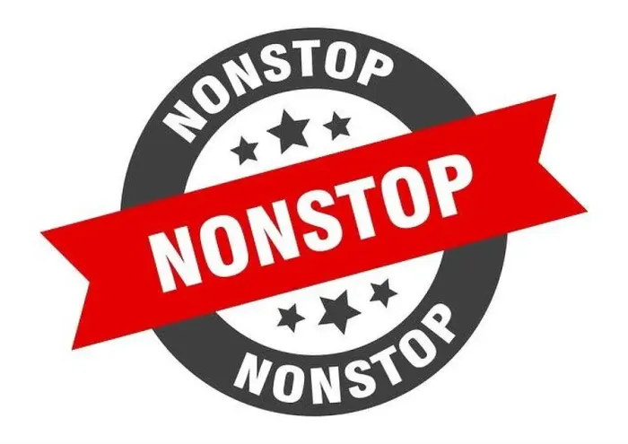 Framed Print : nonstop sign. nonstop round ribbon sticker. nonstop tag Framed Print : nonstop sign. nonstop round ribbon sticker. nonstop tag