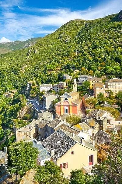 Nonza, small mountain village, Cap Corse, Corsica Island, France