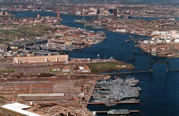 Framed Print : Norfolk Naval Shipyard aerial photo in 1995 Framed Print : Norfolk Naval Shipyard aerial photo in 1995