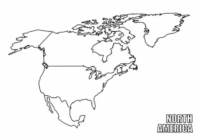 Framed Print : North America outline map