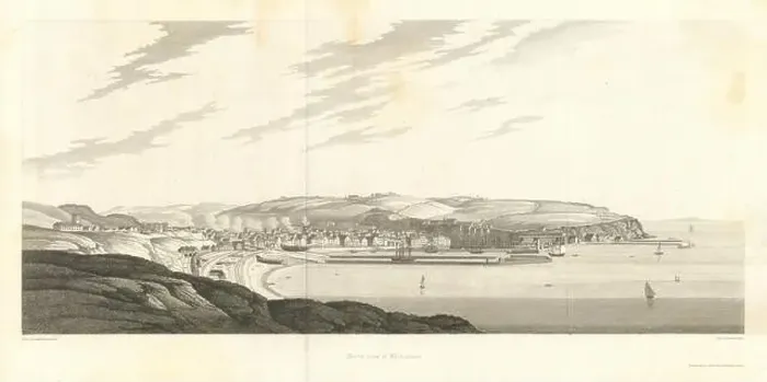 Framed Print : North view of Whitehaven, Cumbria. Panorama by Joseph Farington 1816 old print Framed Print : North view of Whitehaven, Cumbria. Panorama by Joseph Farington 1816 old print