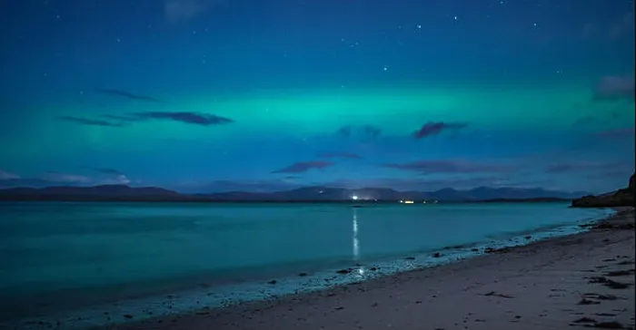Framed Print : Northern Lights viewed at Ganavan Sands near Oban on the West Coast of Scotland in November 2017 Framed Print : Northern Lights viewed at Ganavan Sands near Oban on the West Coast of Scotland in November 2017