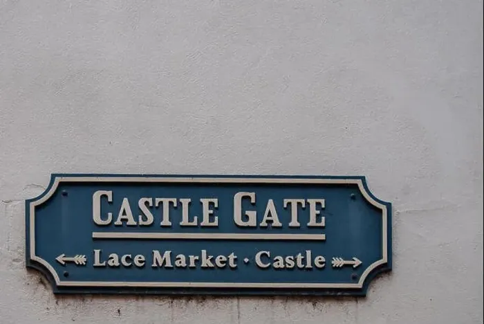 Framed Print : Nottingham Street sign for Castle Gate, Lace Market and Castle Framed Print : Nottingham Street sign for Castle Gate, Lace Market and Castle