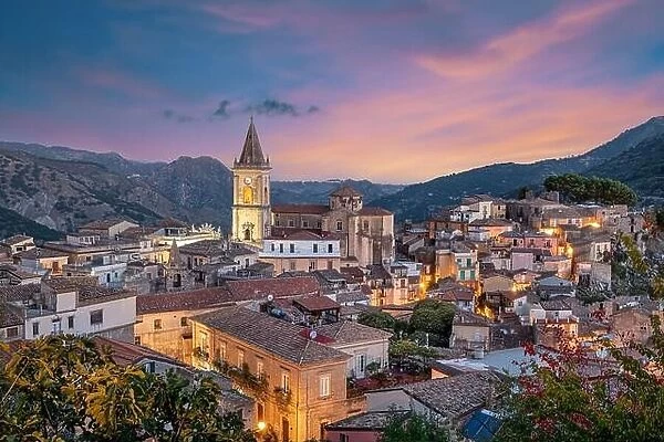 Novara di Sicilia, Sicily, Italy village at dawn