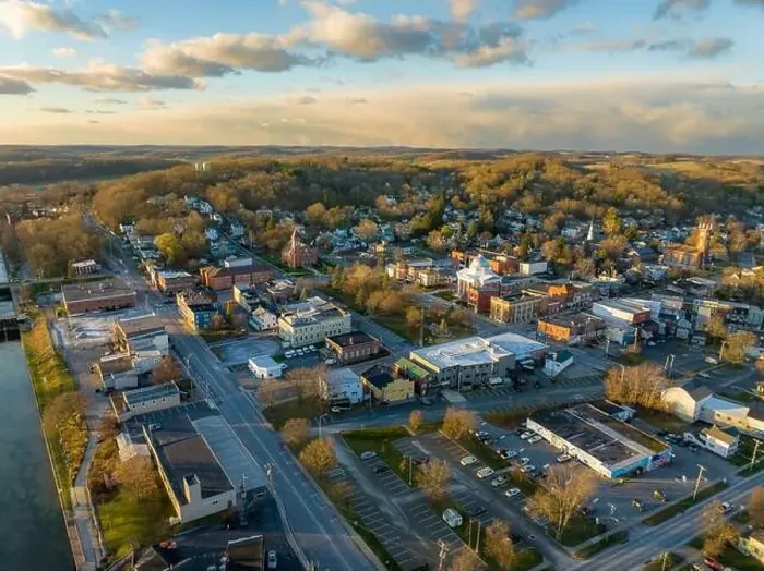 Framed Print : November 20, 2022 Afternoon fall, autumn aerial drone photo of the Hamlet of Lyons New York, USA Framed Print : November 20, 2022 Afternoon fall, autumn aerial drone photo of the Hamlet of Lyons New York, USA