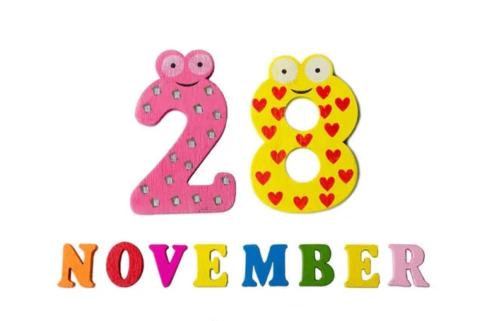 Framed Print : November 28 on white background, numbers and letters. Calendar Framed Print : November 28 on white background, numbers and letters. Calendar