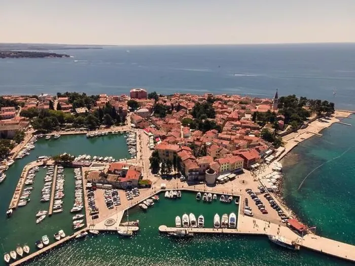 Framed Print : Novigrad historic coastal town aerial view. Archipelago of Istria, Croatia Framed Print : Novigrad historic coastal town aerial view. Archipelago of Istria, Croatia