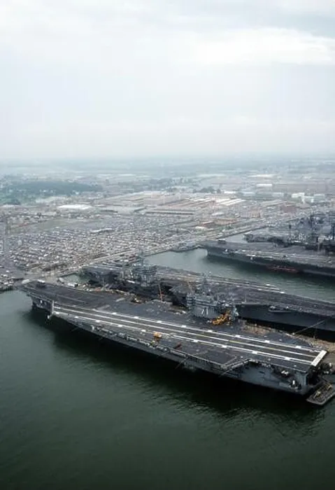 Framed Print : The nuclear-powered aircraft carrier USS THEODORE ROOSEVELT (CVN-71), foreground, lies tied up beside the nuclear-powered aircraft carrier USS DWIGHT Framed Print : The nuclear-powered aircraft carrier USS THEODORE ROOSEVELT (CVN-71), foreground, lies tied up beside the nuclear-powered aircraft carrier USS DWIGHT