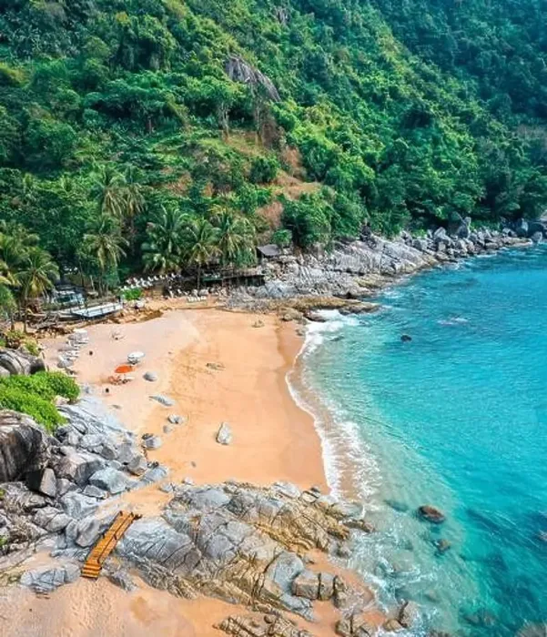 Framed Print : Nui Beach Black Rock viewpoint in Phuket, Thailand Framed Print : Nui Beach Black Rock viewpoint in Phuket, Thailand