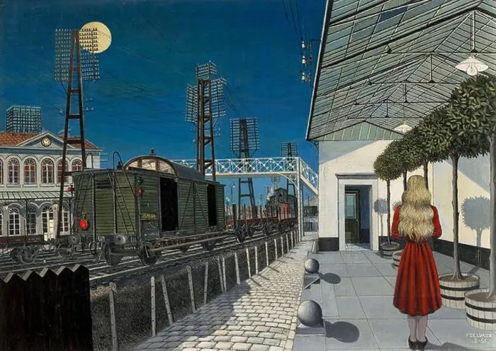 Framed Print : Nuit de Noël (Christmas night). Museum: PRIVATE COLLECTION. Author: PAUL DELVAUX Framed Print : Nuit de Noël (Christmas night). Museum: PRIVATE COLLECTION. Author: PAUL DELVAUX
