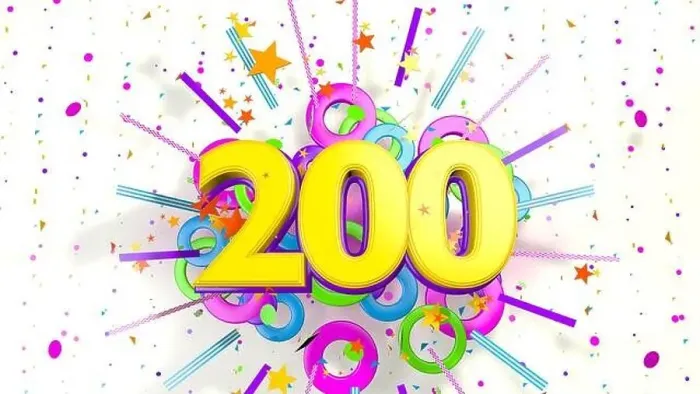 Framed Print : Number 200 for promotion, birthday or anniversary on an explosion of confetti Framed Print : Number 200 for promotion, birthday or anniversary on an explosion of confetti