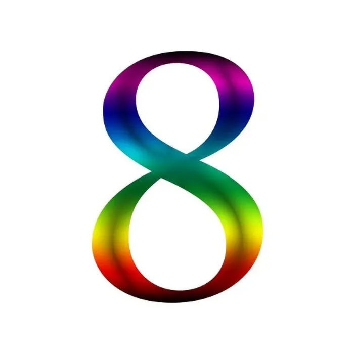 Framed Print : Number eight, 8 made from rainbow color Framed Print : Number eight, 8 made from rainbow color