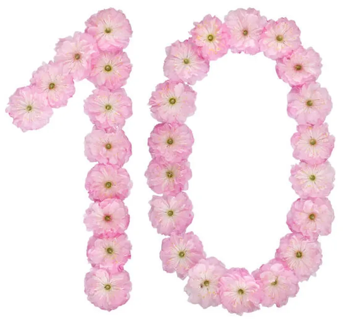 Framed Print : Numeral 10, ten, from natural pink flowers of almond tree, isolated on white background Framed Print : Numeral 10, ten, from natural pink flowers of almond tree, isolated on white background