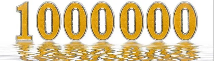Framed Print : Numeral 1000000, one million, reflected on the water surface, isolated on white, 3d render
