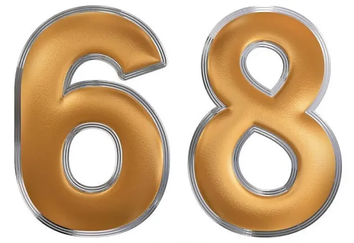 Framed Print : Numeral 68, sixty eight, isolated on white background, 3d render Framed Print : Numeral 68, sixty eight, isolated on white background, 3d render