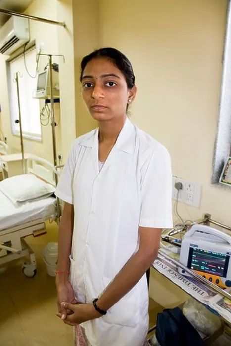 Framed Print : Nurse on the ward of the Essar Hospital, Hazira. Surat. Gujarat. India Framed Print : Nurse on the ward of the Essar Hospital, Hazira. Surat. Gujarat. India