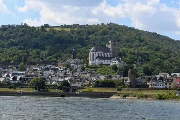Framed Print : Oberwesel, Germany - 20 July 2024: drone view at the village of Oberwesel on Germany Framed Print : Oberwesel, Germany - 20 July 2024: drone view at the village of Oberwesel on Germany
