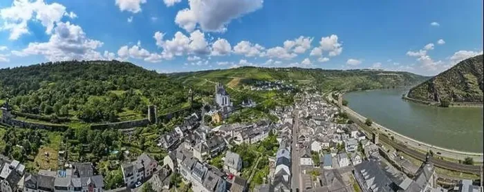 Framed Print : Oberwesel, Germany - 20 July 2024: drone view at the village of Oberwesel on Germany Framed Print : Oberwesel, Germany - 20 July 2024: drone view at the village of Oberwesel on Germany